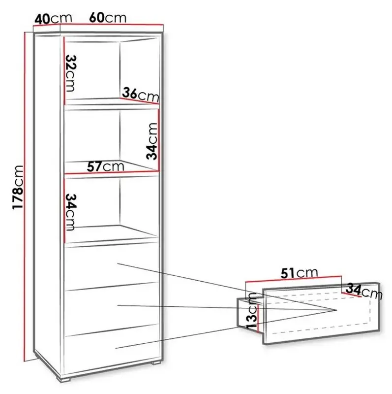 Etajera Mirjan24 Alekto/Gesita R3SZ AK07 (White) - 4