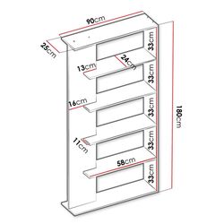 Стеллаж Mirjan24 Dobogo/Tomalo (White/Sonoma Oak) Thumb