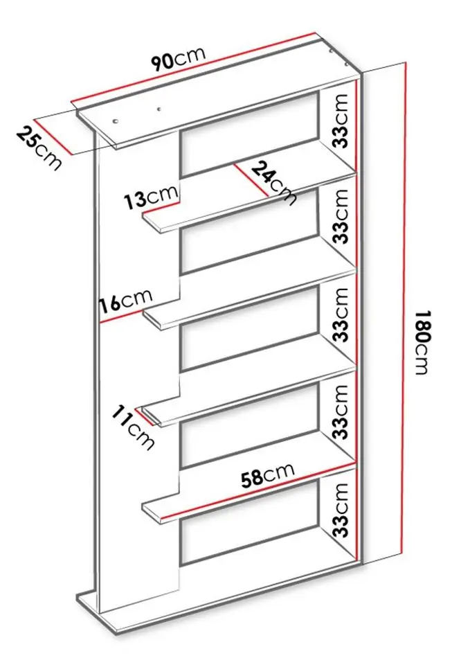Стеллаж Mirjan24 Dobogo/Tomalo (White/Sonoma Oak) - 3