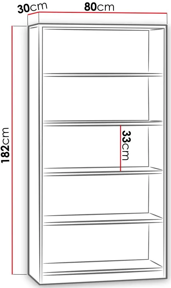 Стеллаж Mirjan24 Eleylin/Office R80 (Black) - 2