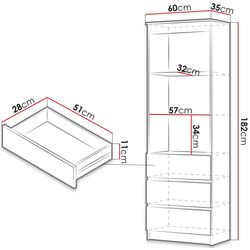 Стеллаж Mirjan24 Eleylin/Office RS-60 (Sonoma Oak) Thumb