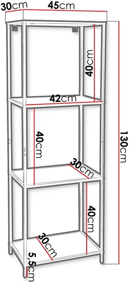 Etajera Mirjan24 Runoya/Carlo III (Black) - 4