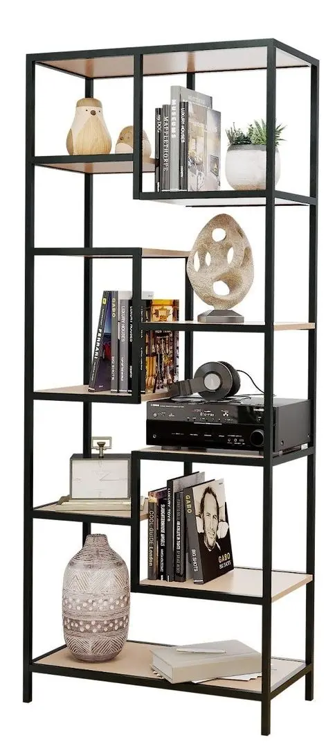 Etajera Mirjan24 Runoya II/Carlo II (Black/Natural)