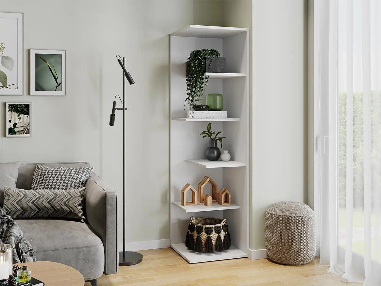 Etajera de colt Mirjan24 Tozzeri/Wynka (White) - 4