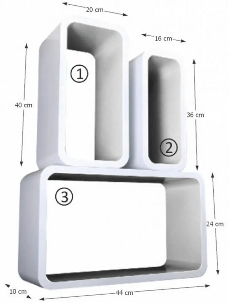 Combinatie de rafturi suspendate Mobhaus Amos FY 11042 (White)