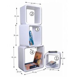 Combinatie de rafturi suspendate Mobhaus Dido (White) Thumb