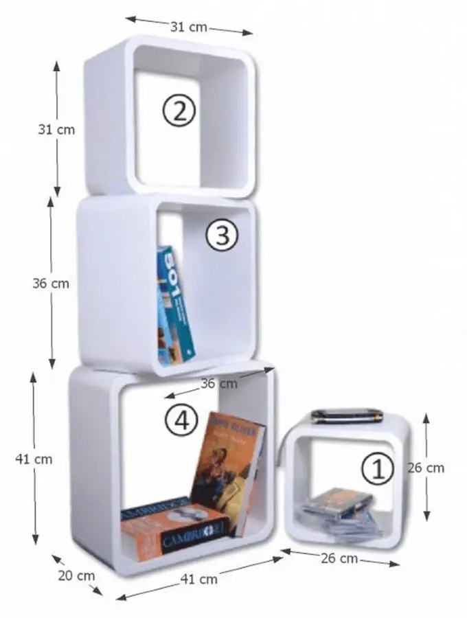 Combinatie de rafturi suspendate Mobhaus Dido (White)