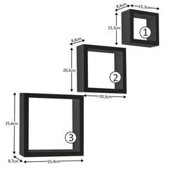 Combinatie de rafturi suspendate Mobhaus Kvadro New (Black) Thumb