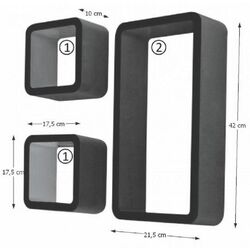 Combinatie de rafturi suspendate Mobhaus Trix FY 7439 (Black) Thumb