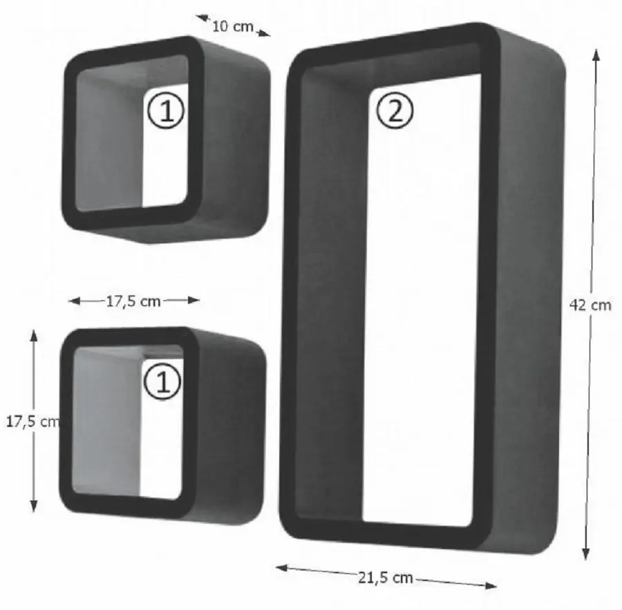 Combinatie de rafturi suspendate Mobhaus Trix FY 7439 (Black)