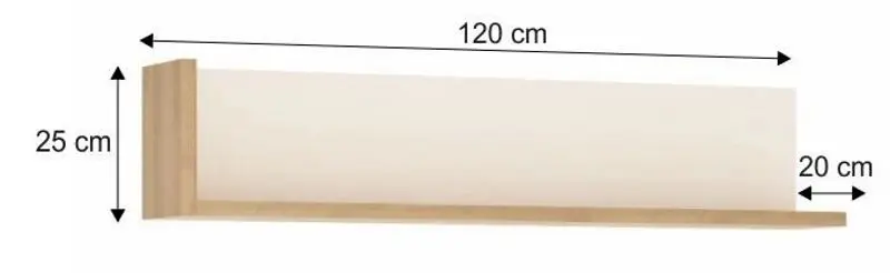 Полка Tempo Kondela Leonardo LYOP01 (Riviera Oak/White Extra High Gloss)