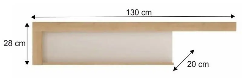 Полка Tempo Kondela Leonardo LYOP03 (Riviera Oak/White Extra High Gloss)