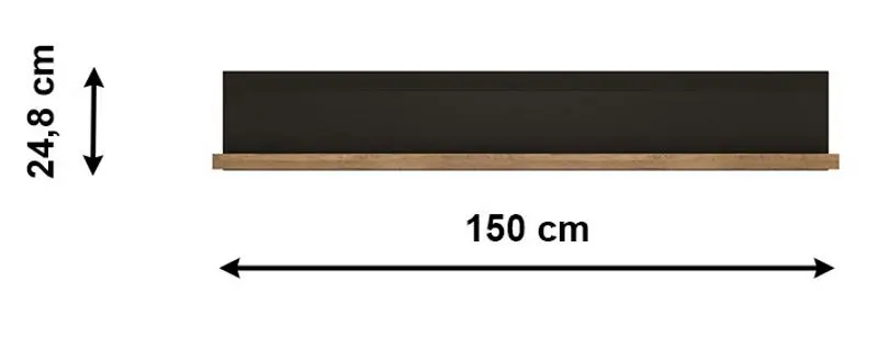 Полка Mobhaus Lucita HAVD01 (Lefkas Oak Dark/Black Matt) - 3