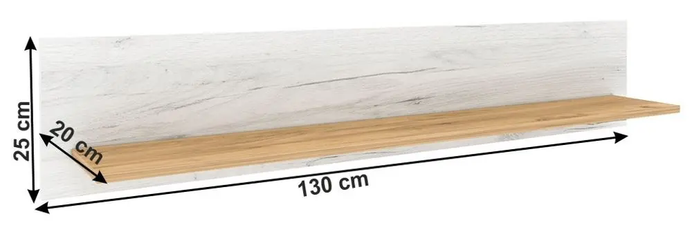 Полка Tempo Kondela Sudbury I (Craft Oak Golden/Craft Oak White) - 2