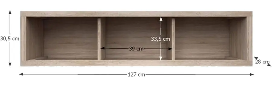 Полка навесная Tempo Kondela Norty Typ 17 (Sonoma Oak)