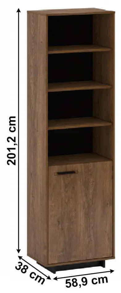 Стеллаж Tempo Kondela Delis R2 Right (Bolzano Oak/Black)