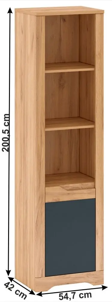 Etajera Mobhaus Fidel R1 Left (Craft Oak Golden/Graphite Gray)