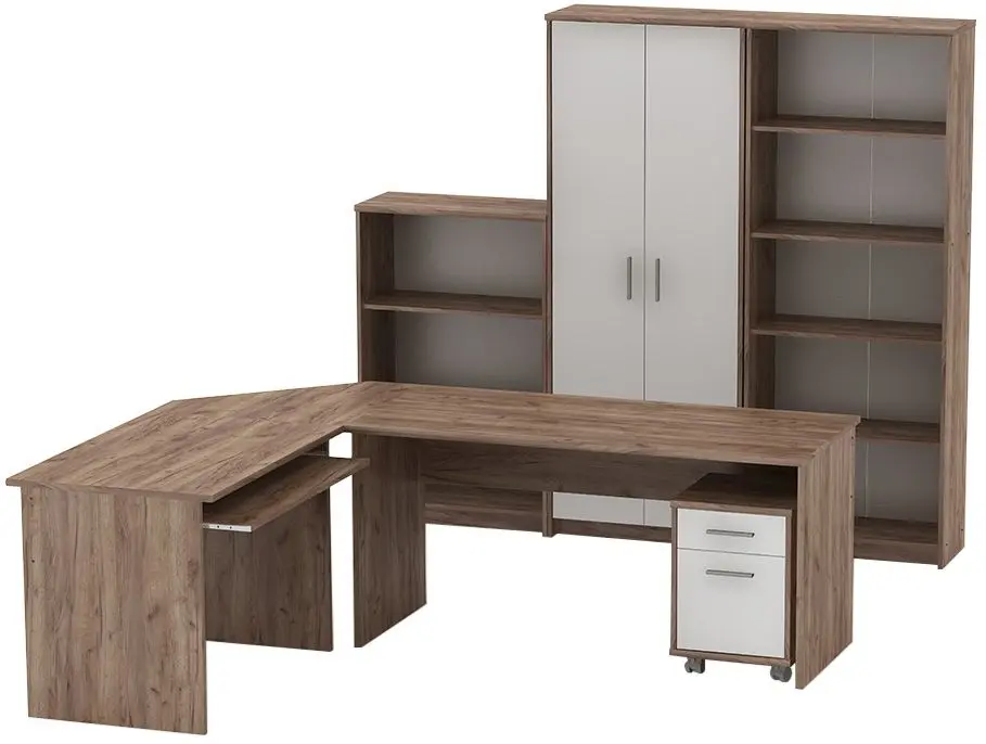 Etajera Mobhaus Johan 2 New 04 (Kraft Dunkel/White)