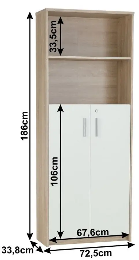 Etajera Mobhaus Johan 2 New 10 (Sonoma Oak/White)