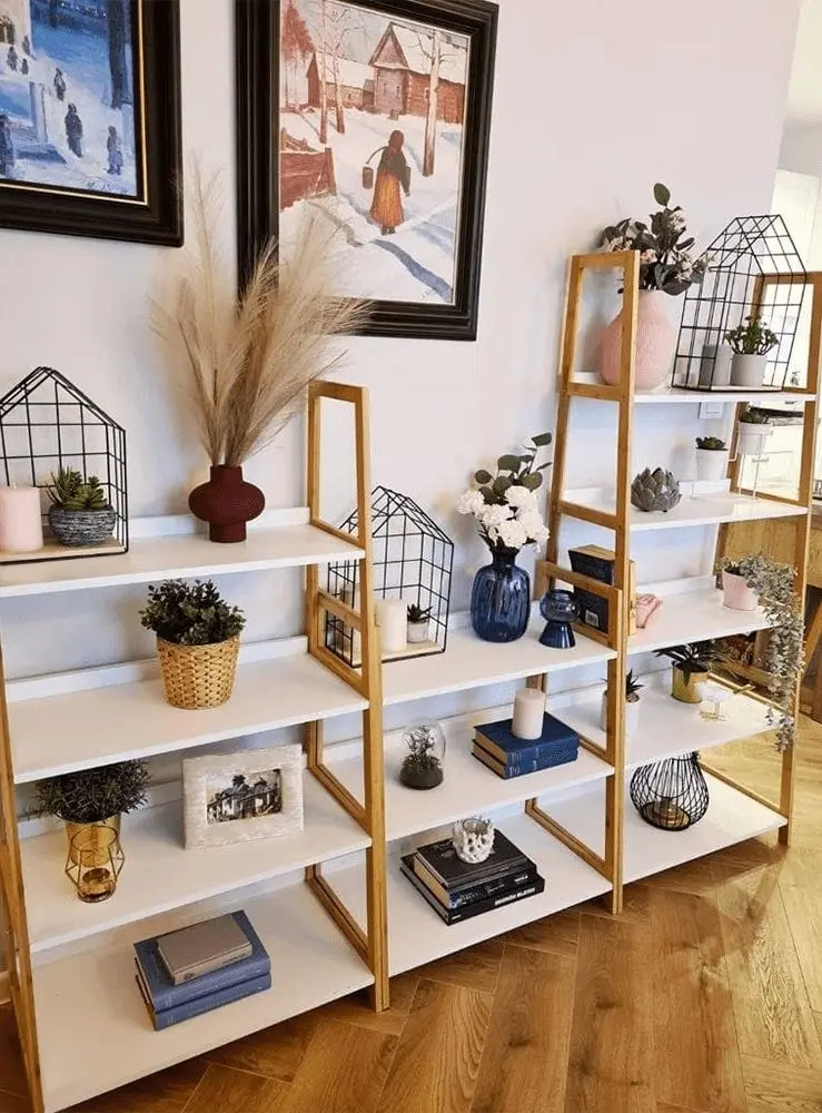 Etajera Mobhaus Koen Typ 1 (White/Natural)