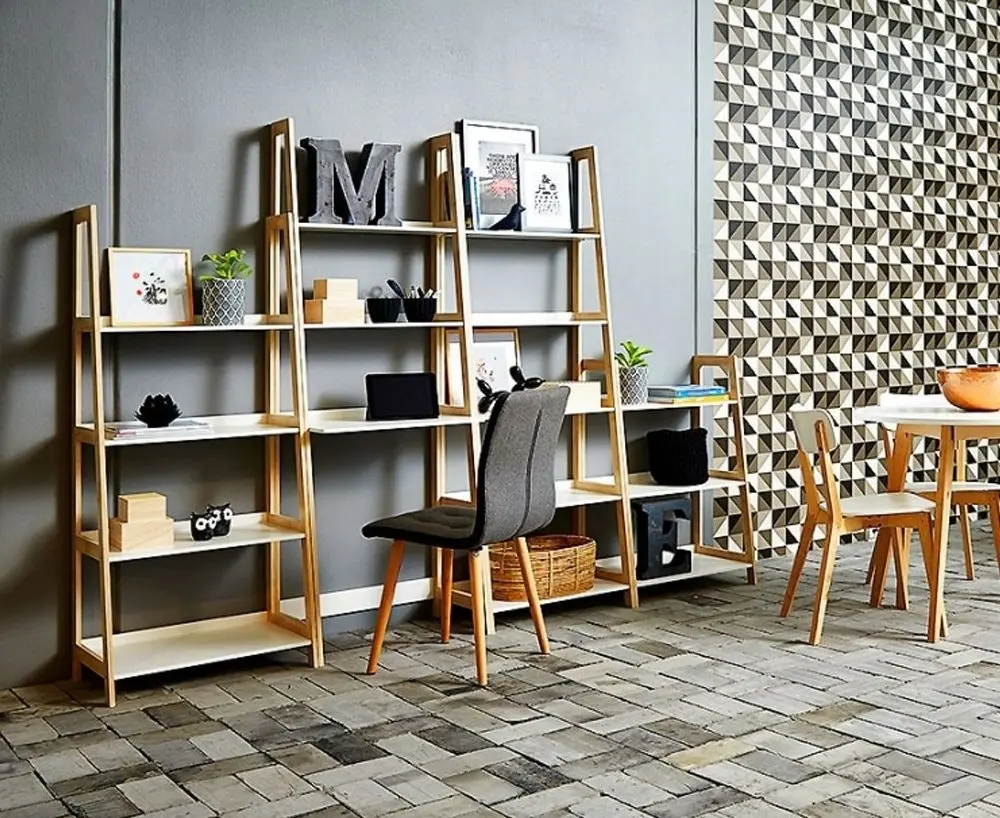 Etajera Mobhaus Koen Typ 2 (White/Natural)