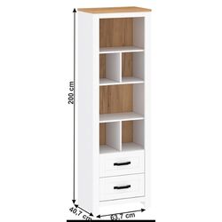 Стеллаж Tempo Kondela Lanzette R (White/Craft Oak Golden) Thumb