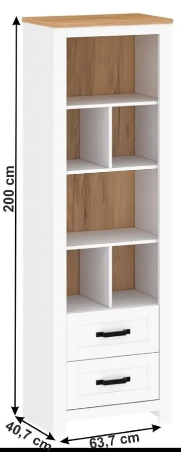 Стеллаж Tempo Kondela Lanzette R (White/Craft Oak Golden)