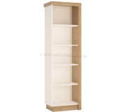 Etajera Tempo Kondela Leonardo LYOR01 Left (Riviera Oak/White Extra High Gloss)