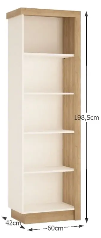 Etajera Tempo Kondela Leonardo LYOR01 Left (Riviera Oak/White Extra High Gloss)