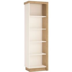 Etajera Tempo Kondela Leonardo LYOR01 Left (Riviera Oak/White Extra High Gloss)