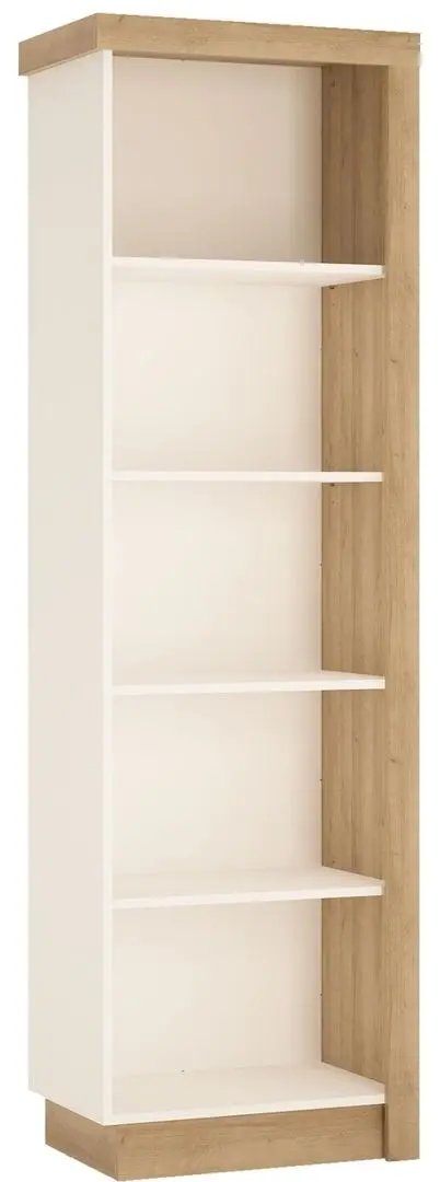 Etajera Tempo Kondela Leonardo LYOR01 Left (Riviera Oak/White Extra High Gloss)