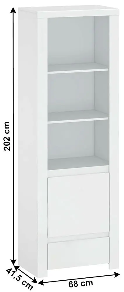 Etajera Mobhaus Lindy 1D1S (White Gloss) - 2