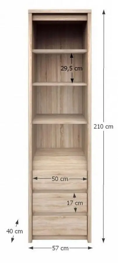 Etajera Tempo Kondela Norty Typ 6 (Sonoma Oak)