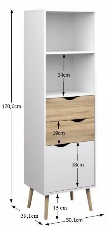 Etajera Tempo Kondela Oslo 75382 (Sonoma Oak/White)