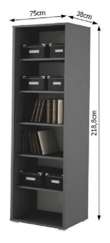 Etajera Tempo Kondela Rioma New Typ 01 (Graphite)