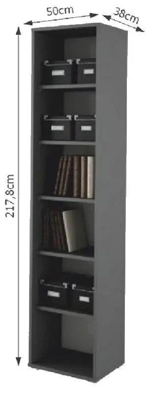 Etajera Tempo Kondela Rioma New Typ 02 (Graphite)