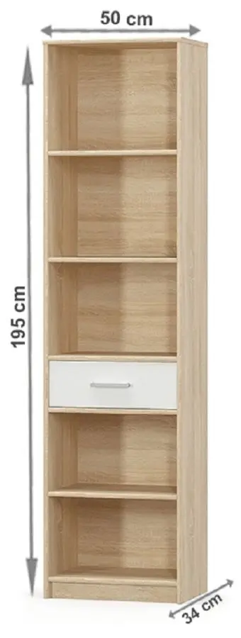 Etajera Mobhaus Teyo 1S (White/Sonoma Oak) - 3