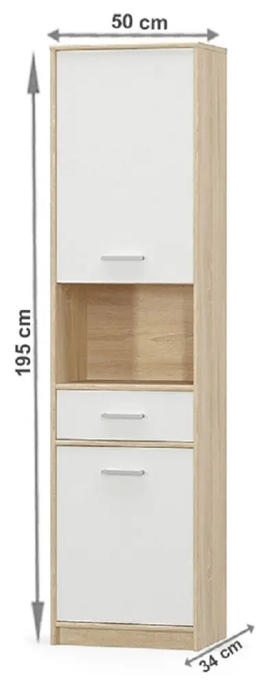 Penal Mobhaus Teyo 2D1S (White/Sonoma Oak)