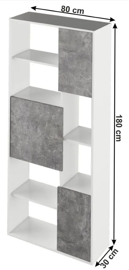 Etajera Mobhaus Ulimi (White/Concrete)