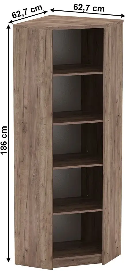 Стеллаж угловой Mobhaus Johan 2 New 09 (Kraft Dunkel/White)