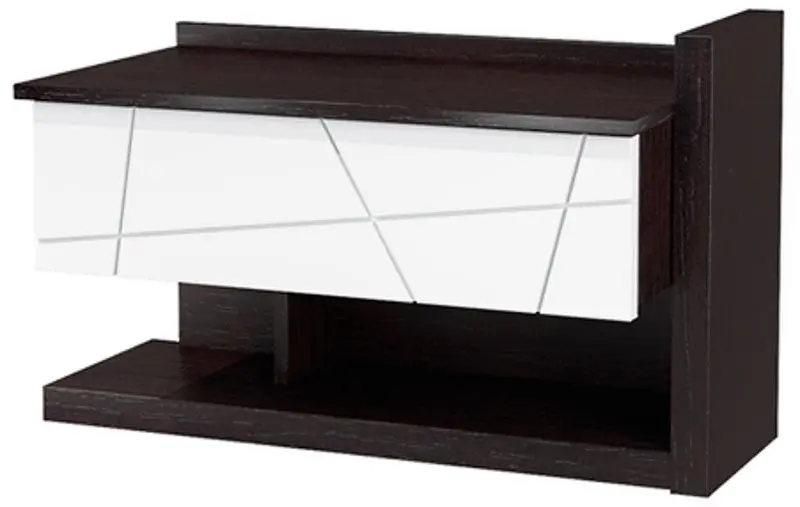 Полка навесная Неман Барселона МН-115-07 (Дуб Ниагара/Белый Глянец)