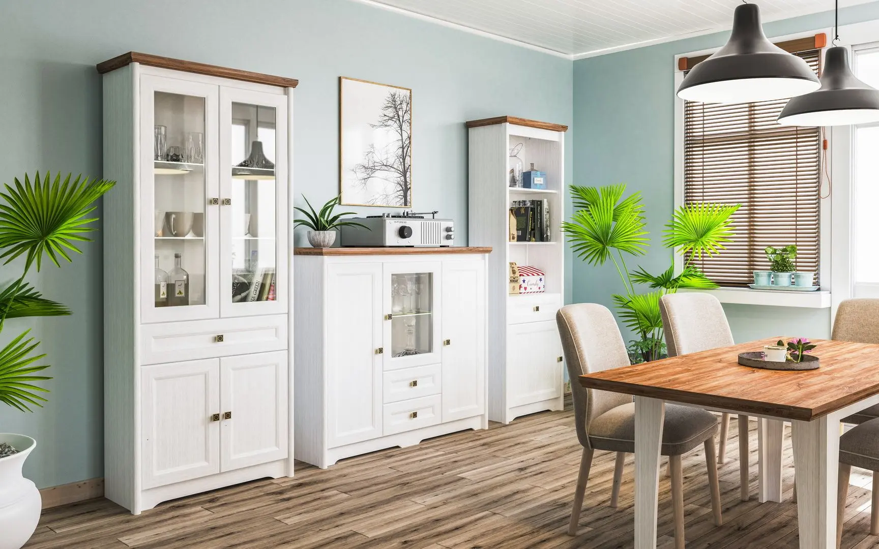 Etajera Неман Tivoli МН-035-07 (White Structural/Stirling Oak) - 2