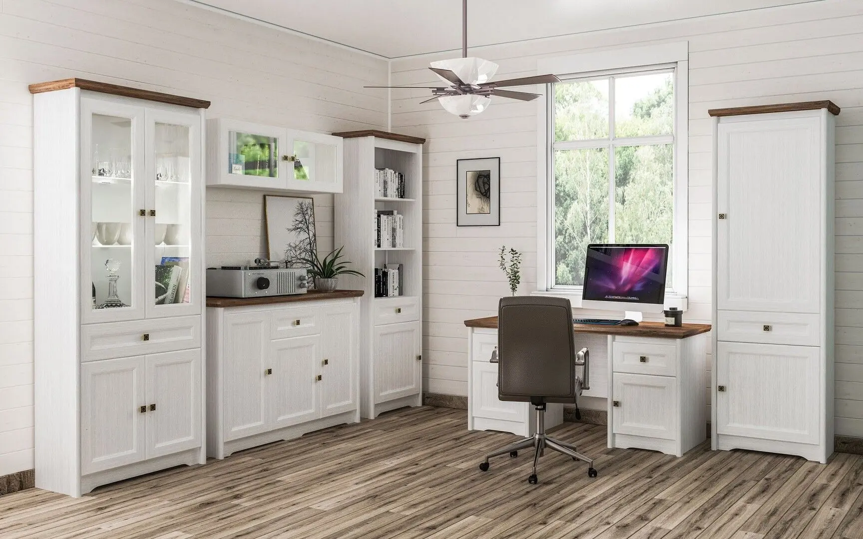 Etajera Неман Tivoli МН-035-07 (White Structural/Stirling Oak) - 3