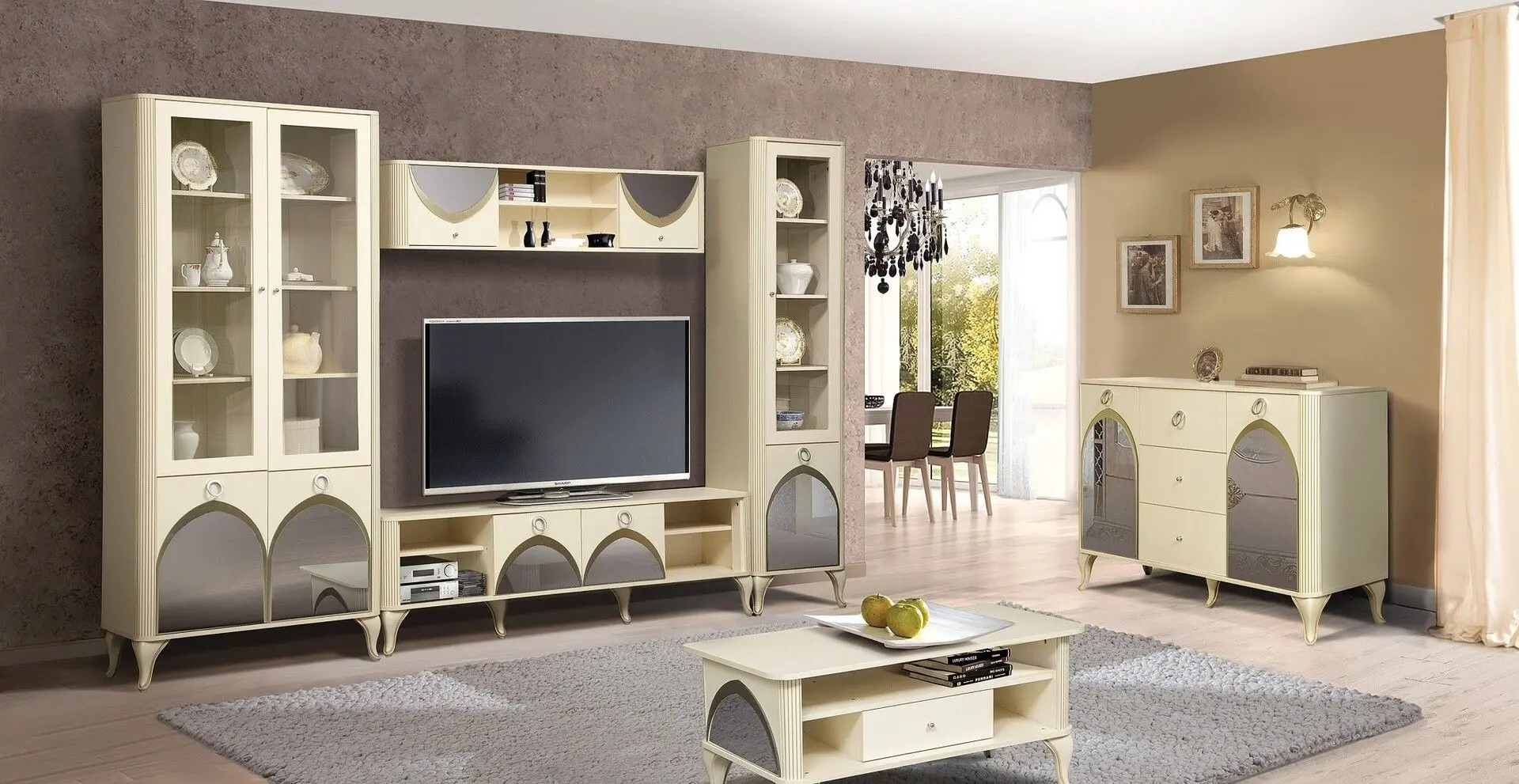 Полка Олмеко Стефани 43.18 (Бежевый/Слоновая Кость Патина) - 3