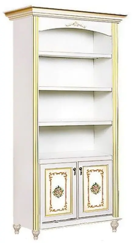 Biblioteca Skay Verona White/Gold (cu desen)