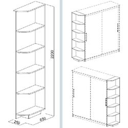 Etajera de colt SV-mebel №1 (Ash Anchor Light) Thumb