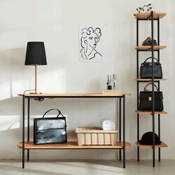 Etajera Tempo Kondela Mulin (Acacia/Black) Thumb