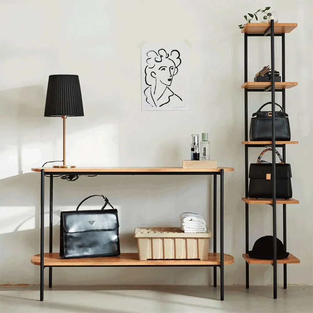 Etajera Tempo Kondela Mulin (Acacia/Black)