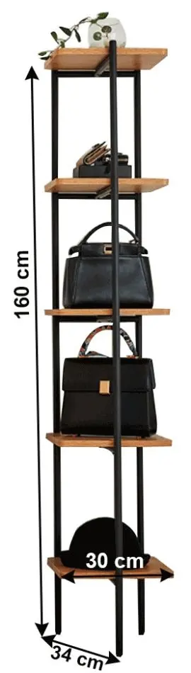 Etajera Tempo Kondela Mulin (Acacia/Black)