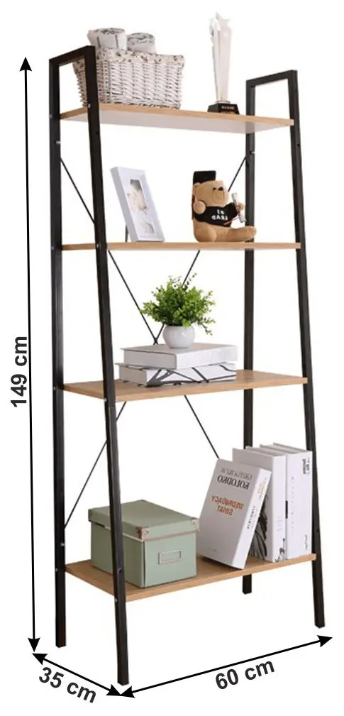 Etajera Tempo Kondela Thea (Oak/Black)